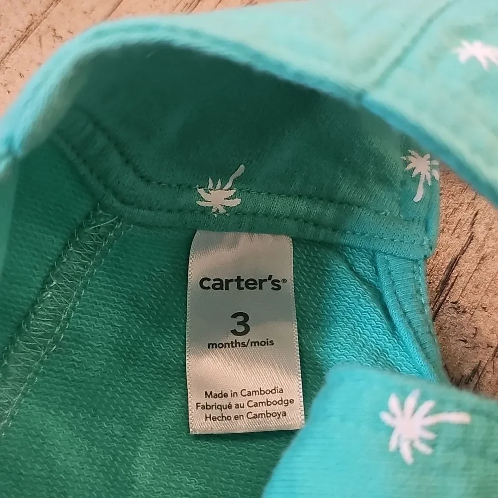 NWOT Carter's Teal Overall Set 3T